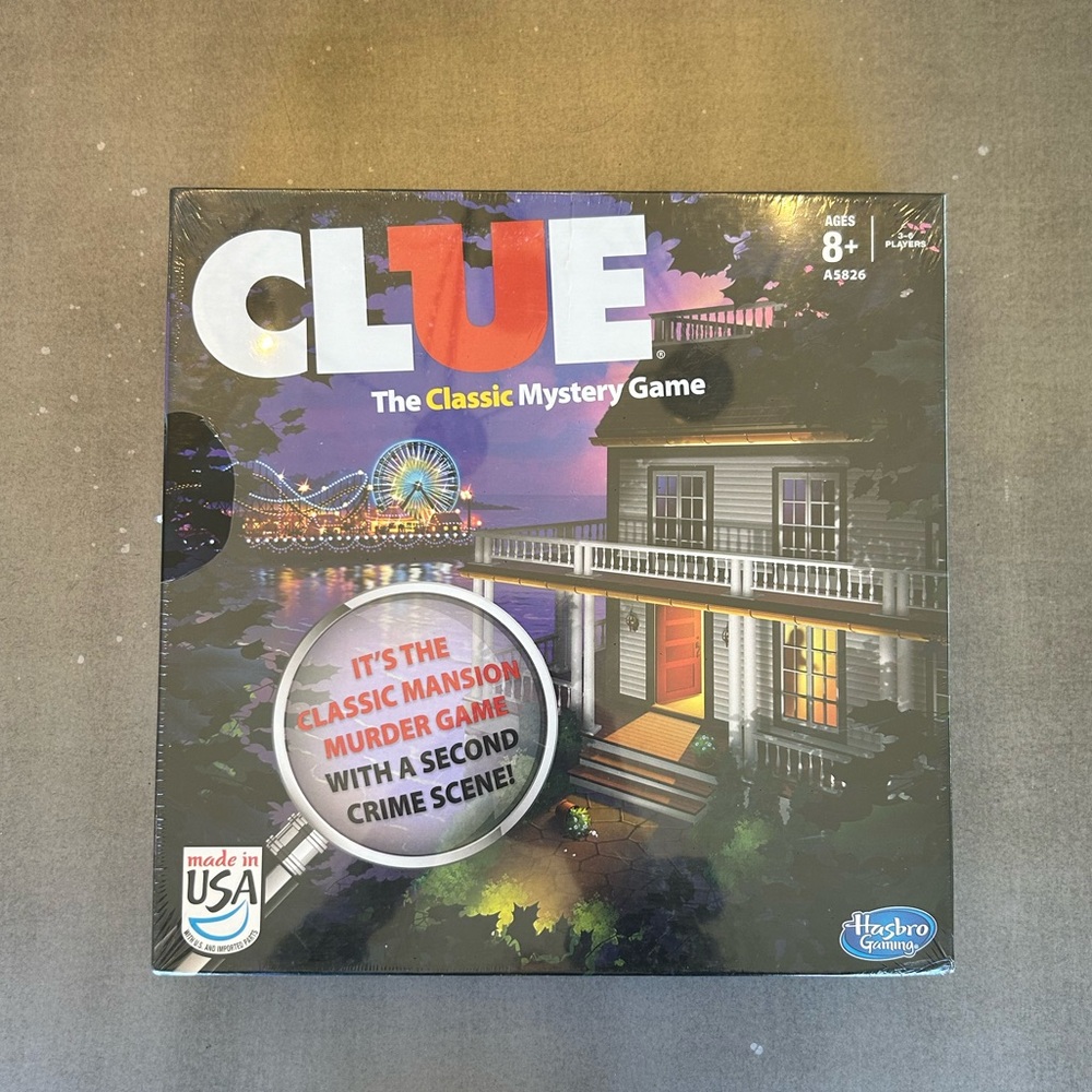 NWT and Unopened CLUE Board Game. The Classic Mystery Game. Ages: 8+.